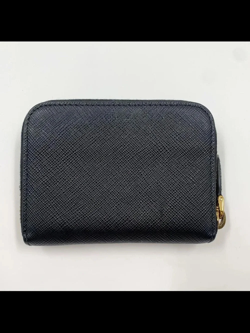 Prada Black Saffiano Leather Zip Wallet
